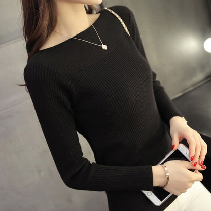 Damen Strickpullover Bootsausschnitt Eleganz