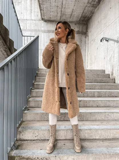 Lange Damenjacke Weich Softprint - IdealeKleiden