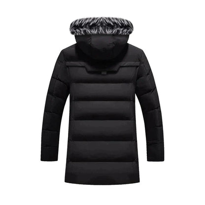 Herren Winterparka Lang Flauschig Kapuze Design - IdealeKleiden