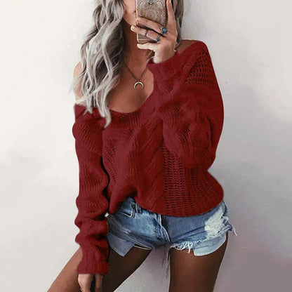 Damen Oversize Pullover Langärmlig Weich