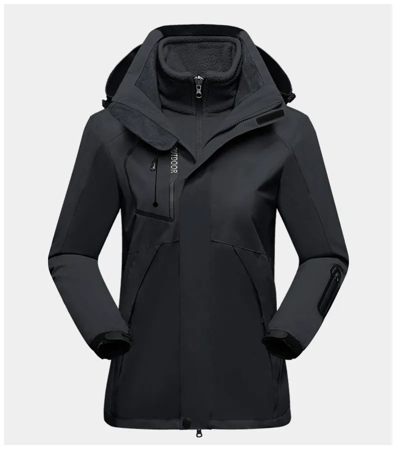 Praktische Damenjacke 3-in-1 Outdoor Schutz