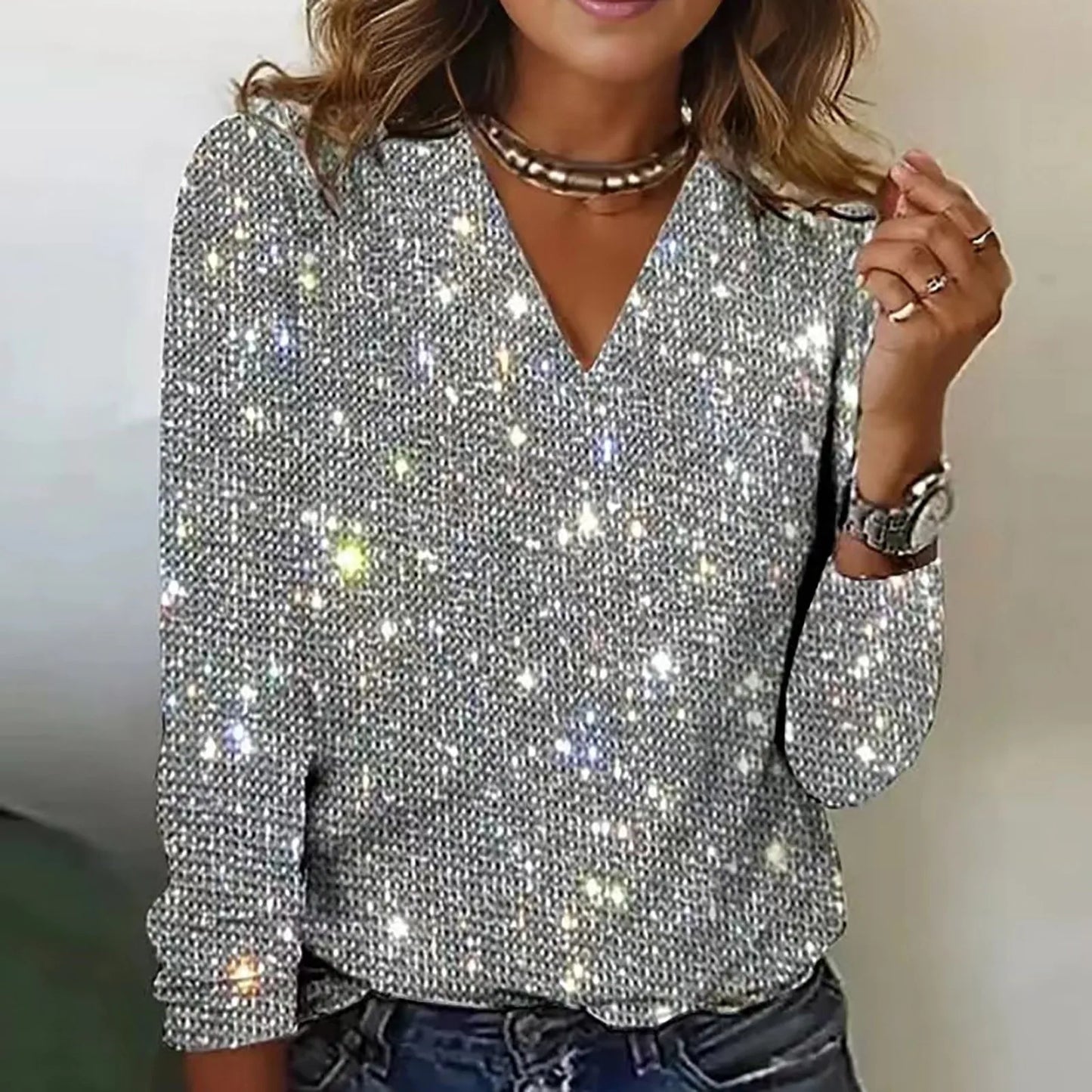 Glitzernde Damenbluse Elegant und Chic