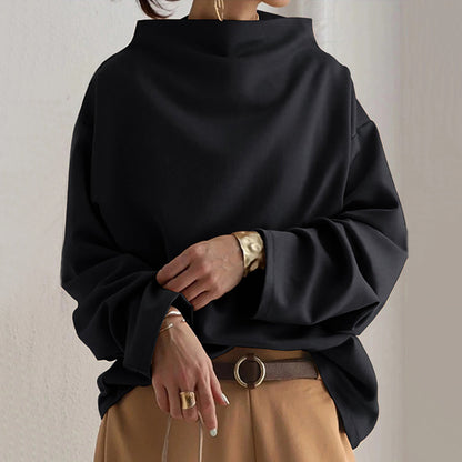 Stilvolle Stehkragen Pullover Damen