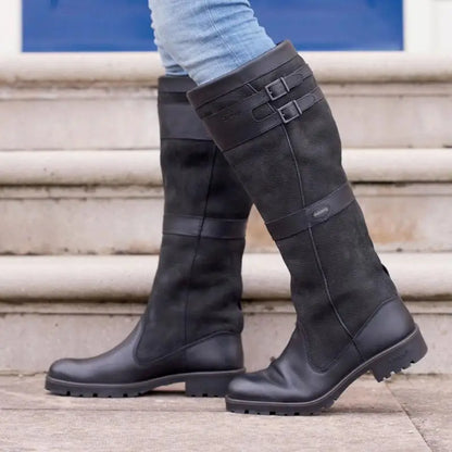 Retro Lederstiefel Frauen Stilvoll