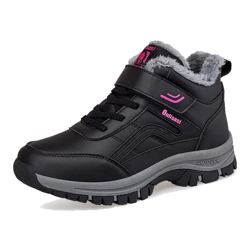 Warme Winterstiefel Wasserdicht Leder Schnee Stiefel Plüschfutter