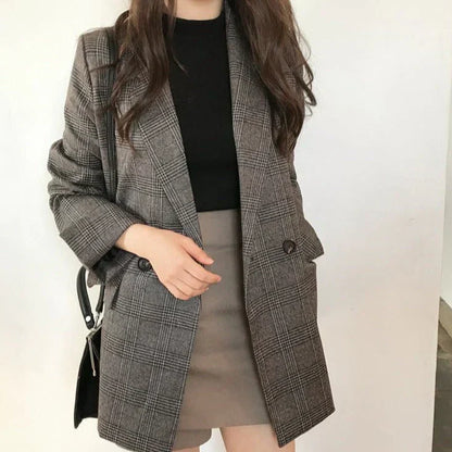Modische Blazer mit Karierter Optik
