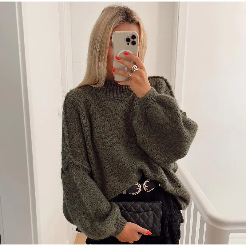 Bequemer Oversized Pullover Damen Weich