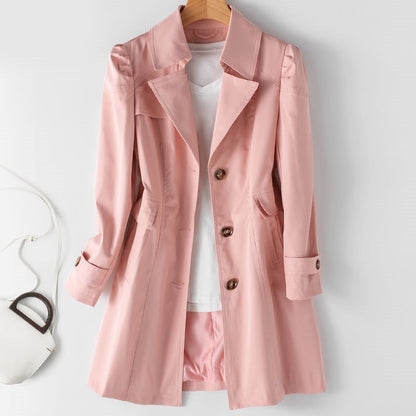 Eleganter Damen Trenchcoat Mittellang - IdealeKleiden