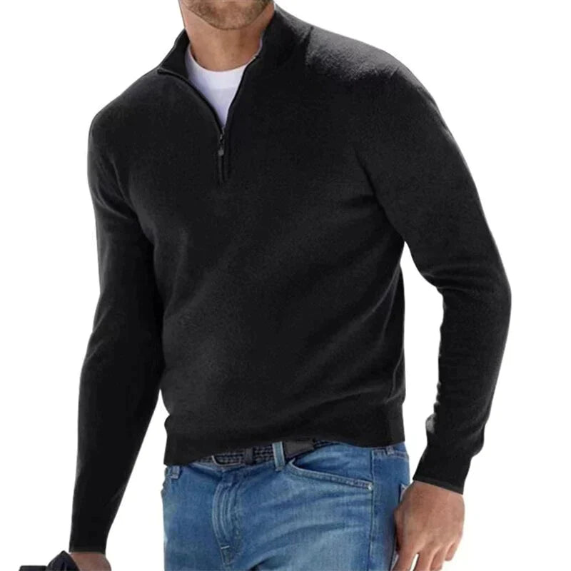 Moderner Herren Pullover Reißverschluss