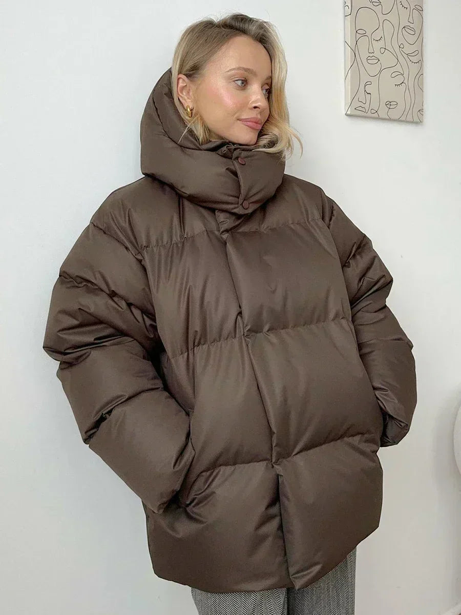 Warmes Winterkleid für Frauen Damenmantel Steppjacke - IdealeKleiden