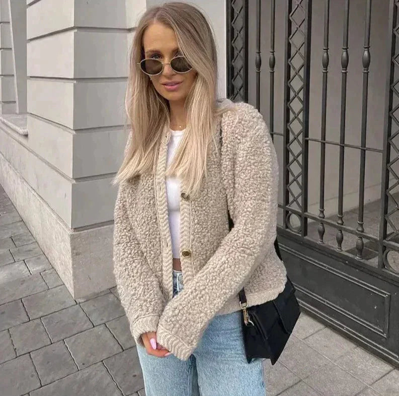 Weicher Teddy-Mantel Damen Bequem - IdealeKleiden