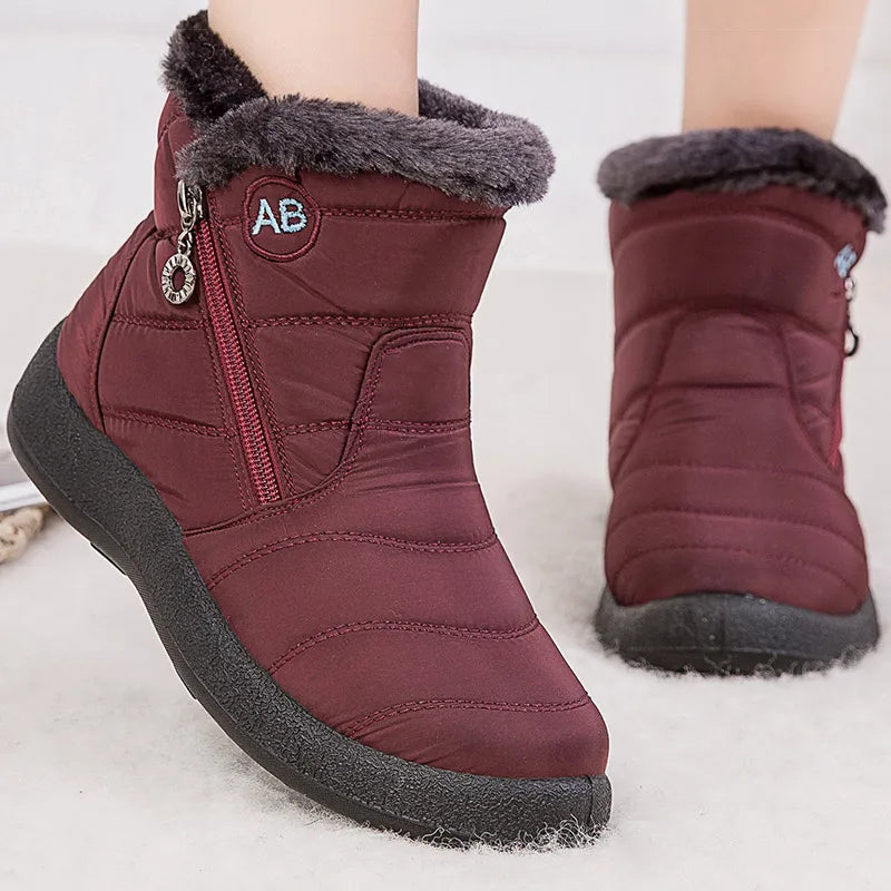 Warme Schneestiefel Knöchelhöhe Wasserfest Plüsch gefüttert