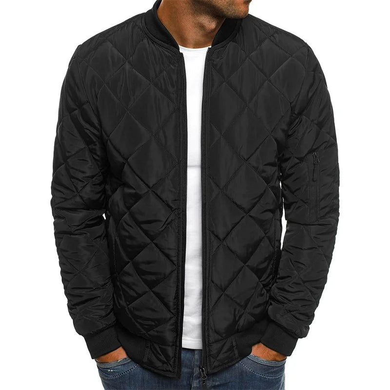 Stylische Baumwolle Jacke Rauten Muster