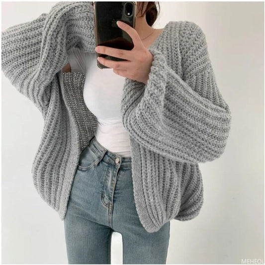 Bequemer Oversize Cardigan Großzügig - IdealeKleiden