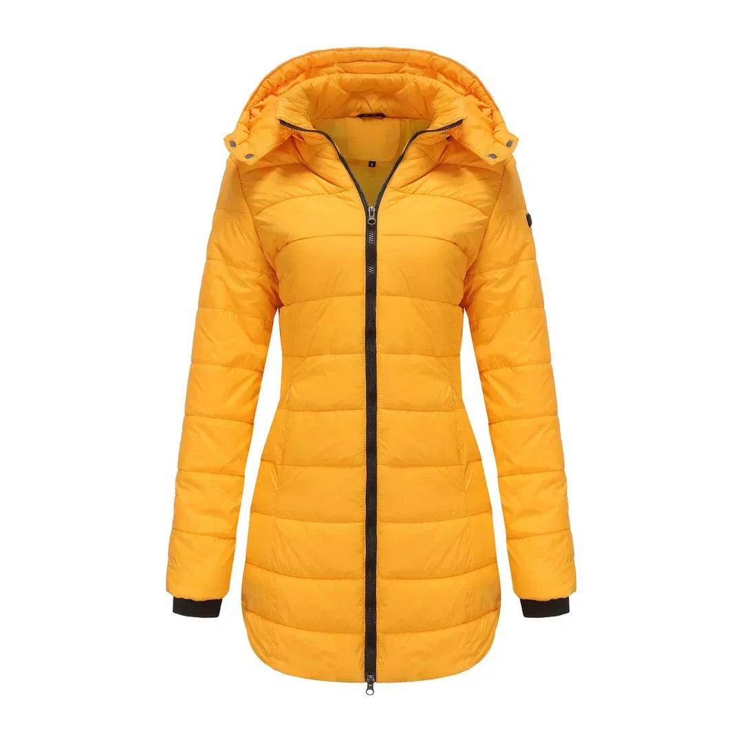 Winter-Puffermantel Damen Warm Kapuze