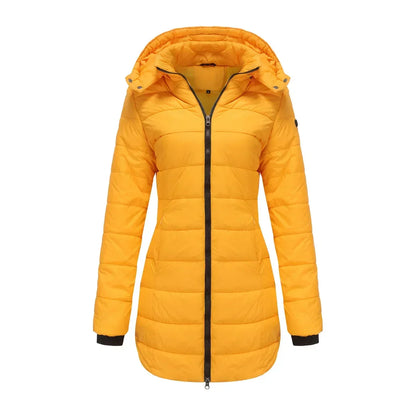 Winter-Puffermantel Damen Warm Kapuze