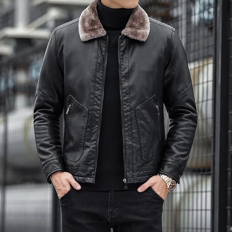 Lederjacke Biker Stil Schnitt