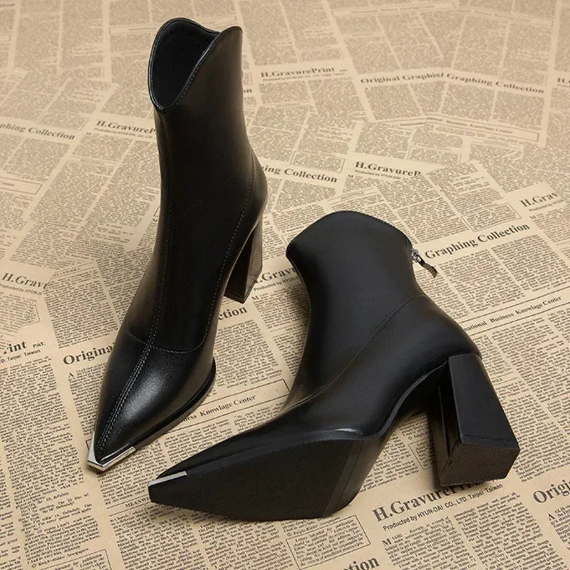 Damen Stiefeletten Frühjahr Elegant Spitz