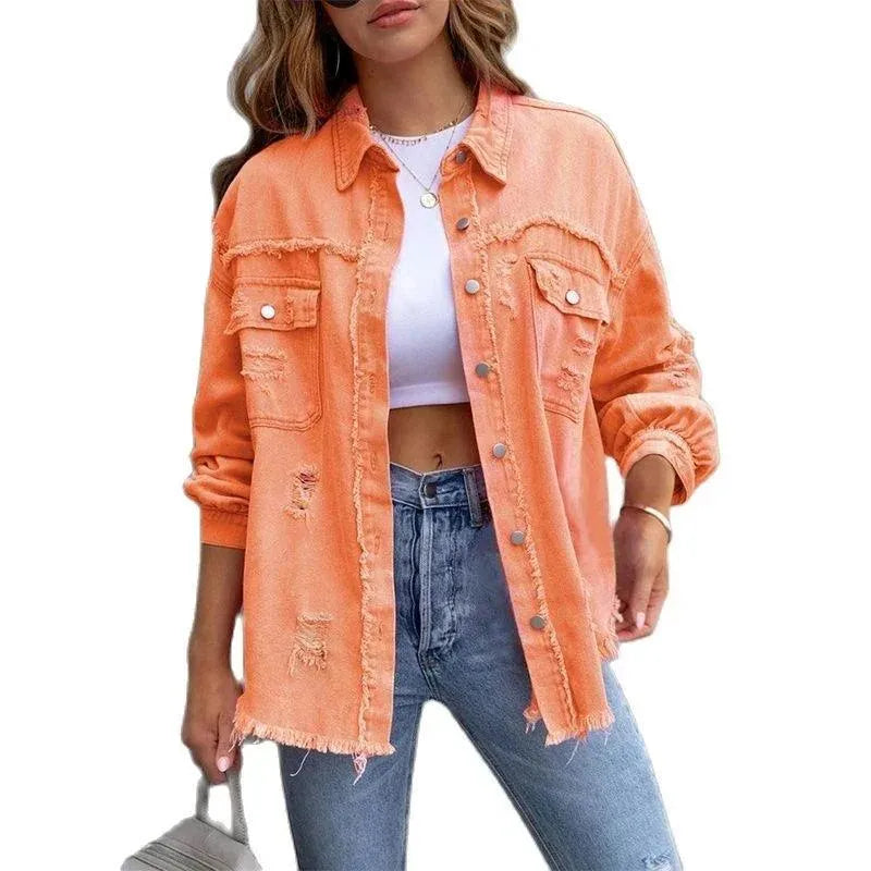 Große Denimjacke Damen Oversized Style