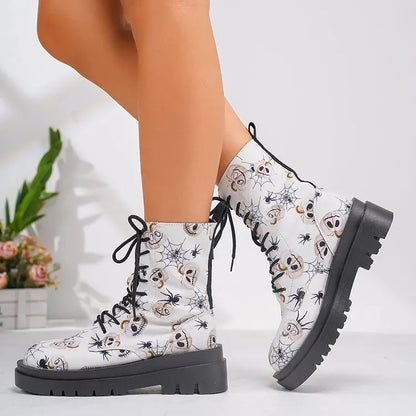 Damen Stiefel Bequem Schnüren