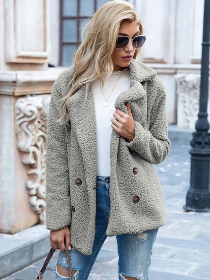 Weiche Damenjacke Teddy Mantel Winter