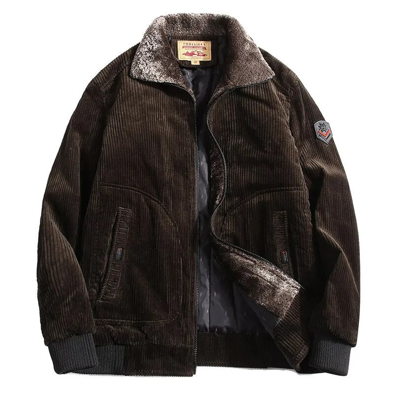 Herren Cordjacke Warm Winterjacke