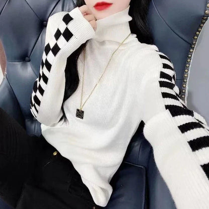 Stylischer Karo Pulli Rollkragen