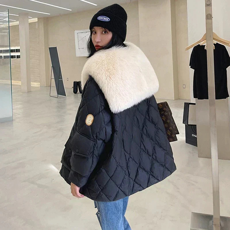 Luxus Jacke Pelz Kragen Elegant - IdealeKleiden