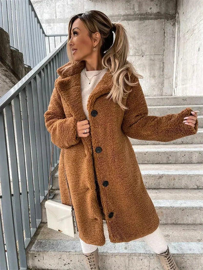 Lange Damenjacke Weich Softprint