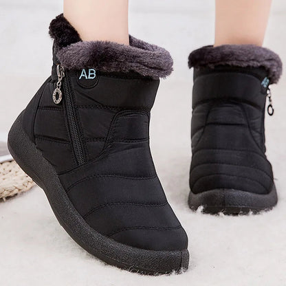Warme Schneestiefel Knöchelhöhe Wasserfest Plüsch gefüttert