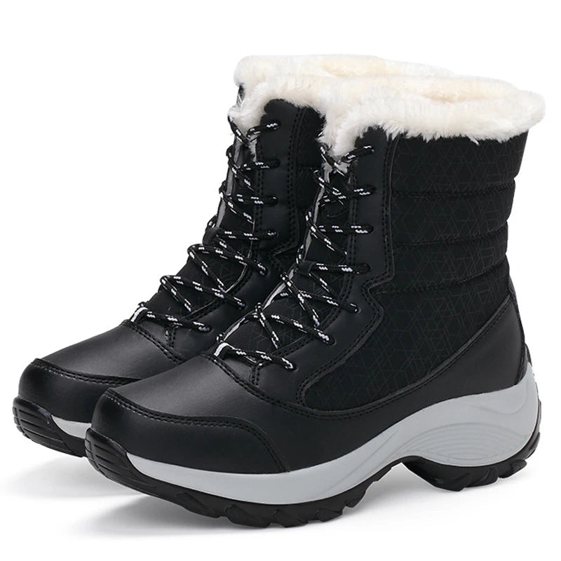 Winterstiefel Damen - Gefüttert - Wasserabweisend - Plattformsohle