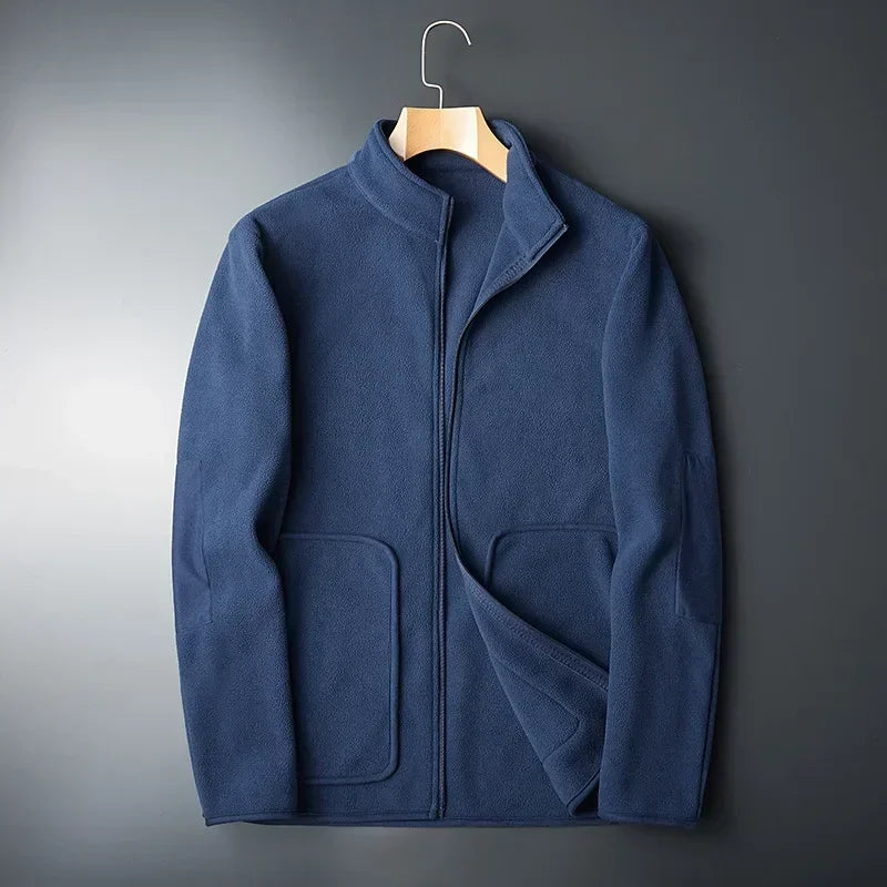 Herren Fleecejacke Sportlich KontrastDetails