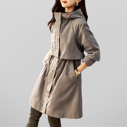 Stylische Damenjacke Rot Kapuze