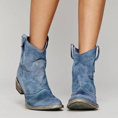 Stilvolle Stiefeletten Leder Spitze Elegant