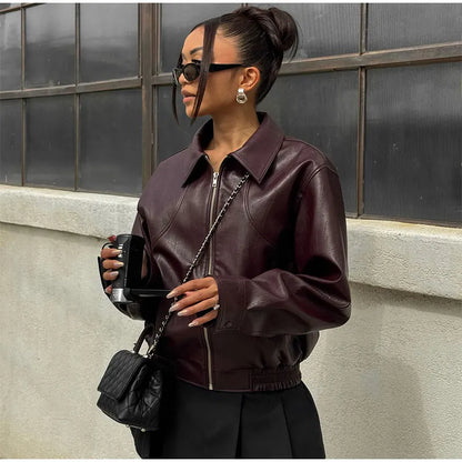 Nachhaltige Lederjacke Vintage Style