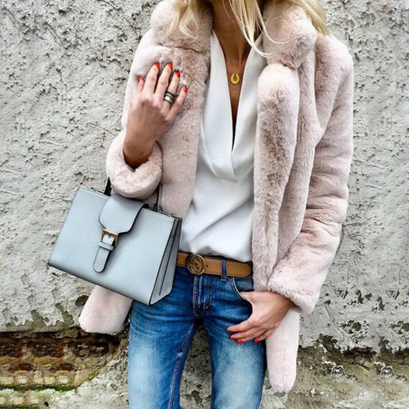 Weicher Wintermantel Damen Flauschig
