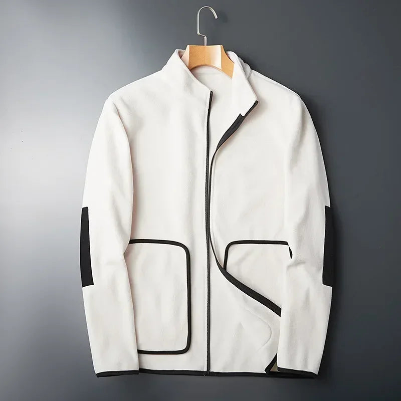 Herren Fleecejacke Sportlich KontrastDetails