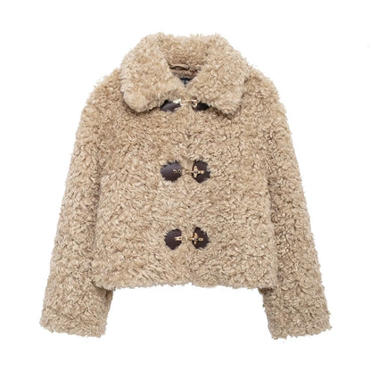 Weiche Teddyjacke Damen Schnellverschluss