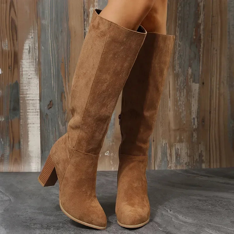 Stylische Stiefel Damen | Hoher Absatz Thick Sole Stiefel
