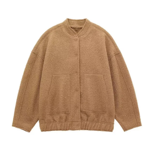 Übergroße Grobgestrickte Herrenjacke