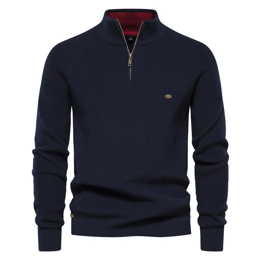 Herren Pullover Strick Modern Reißverschluss - IdealeKleiden