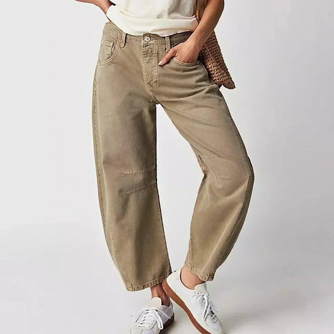Damen High-Waist-Jeans Bequem Locker - IdealeKleiden
