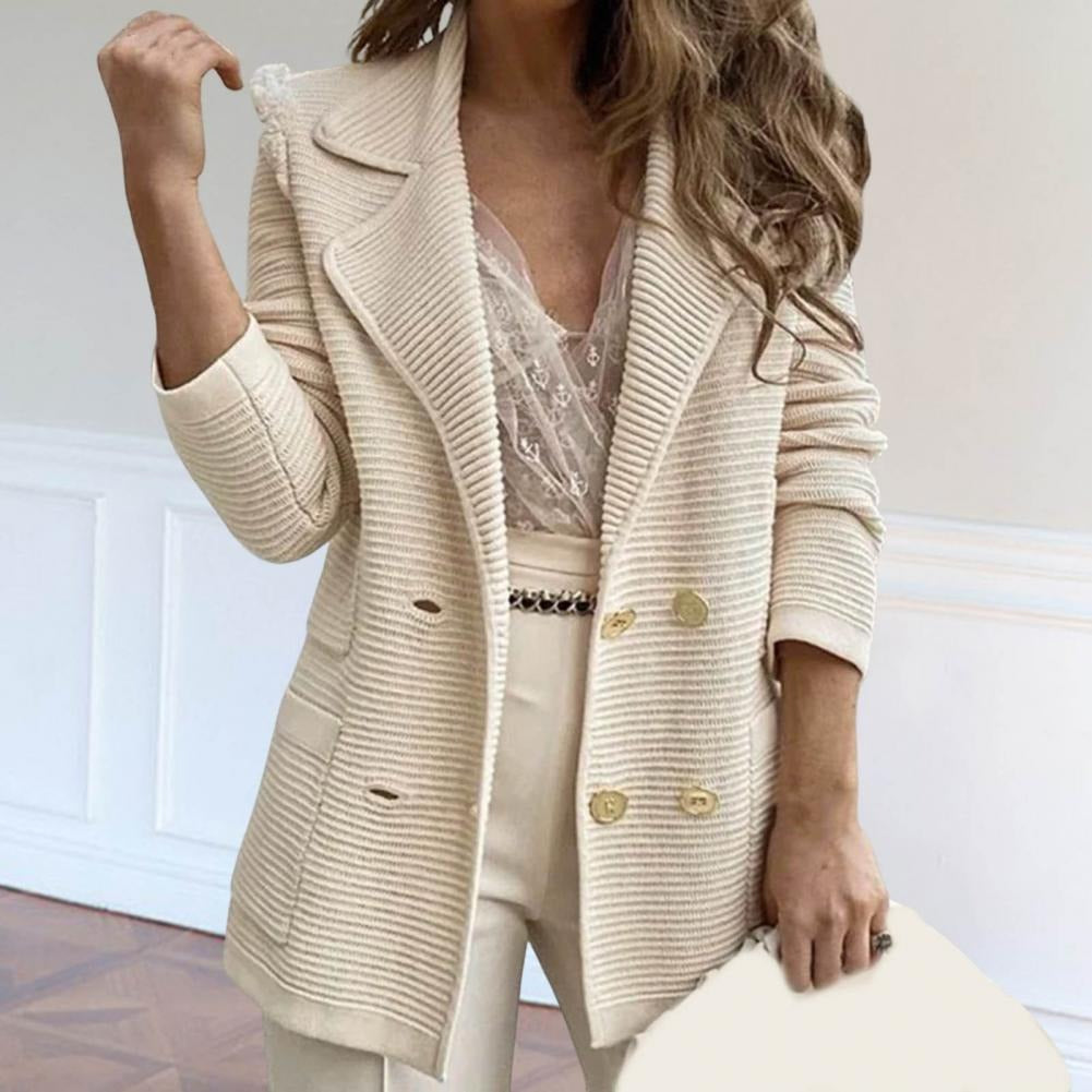 Damen Strickjacke mit Doppelknopf und Eleganz - IdealeKleiden