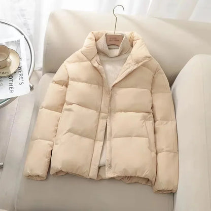 Winterjacke Warm Gequiltet Reißverschluss