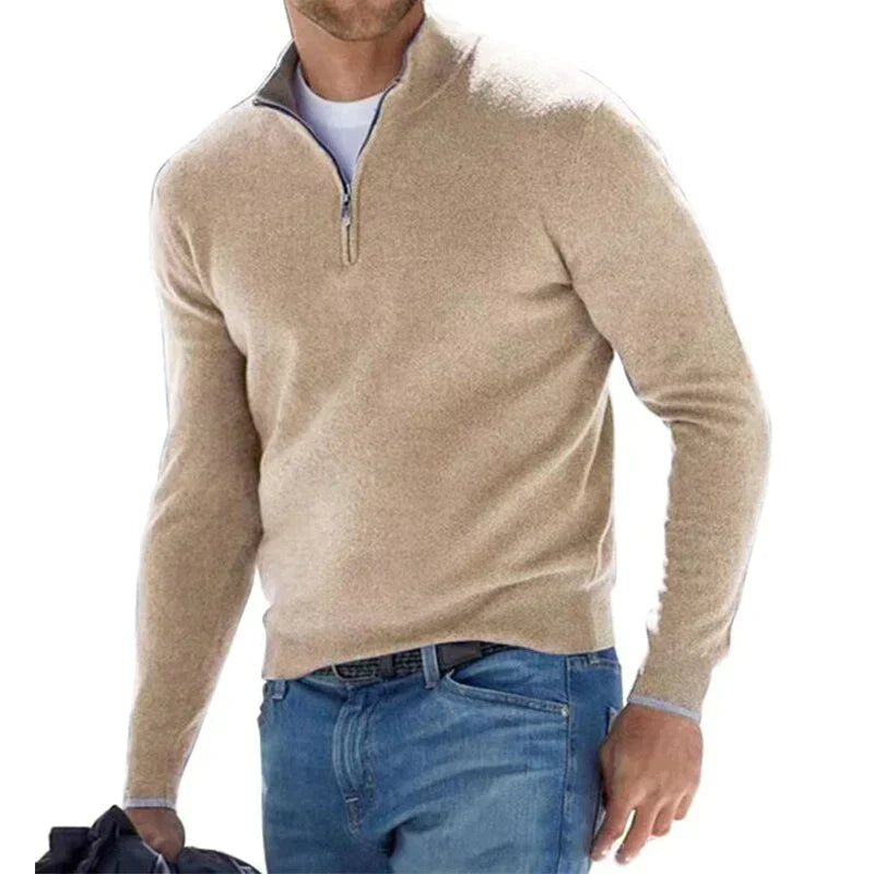 Moderner Herren Pullover Reißverschluss