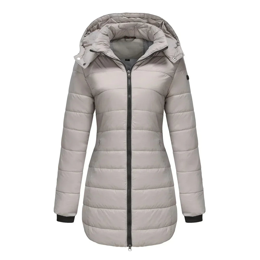 Winter-Puffermantel Damen Warm Kapuze
