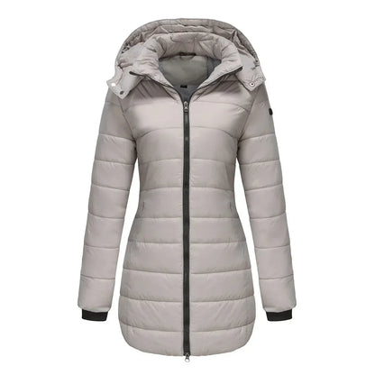 Winter-Puffermantel Damen Warm Kapuze