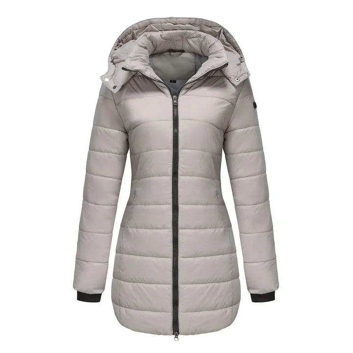 Winter-Puffermantel Damen Warm Kapuze