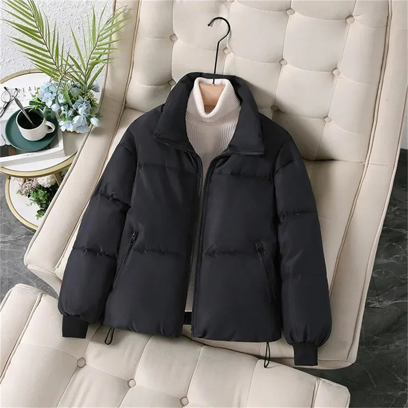 Warme Pufferjacke Winter Stehkragen