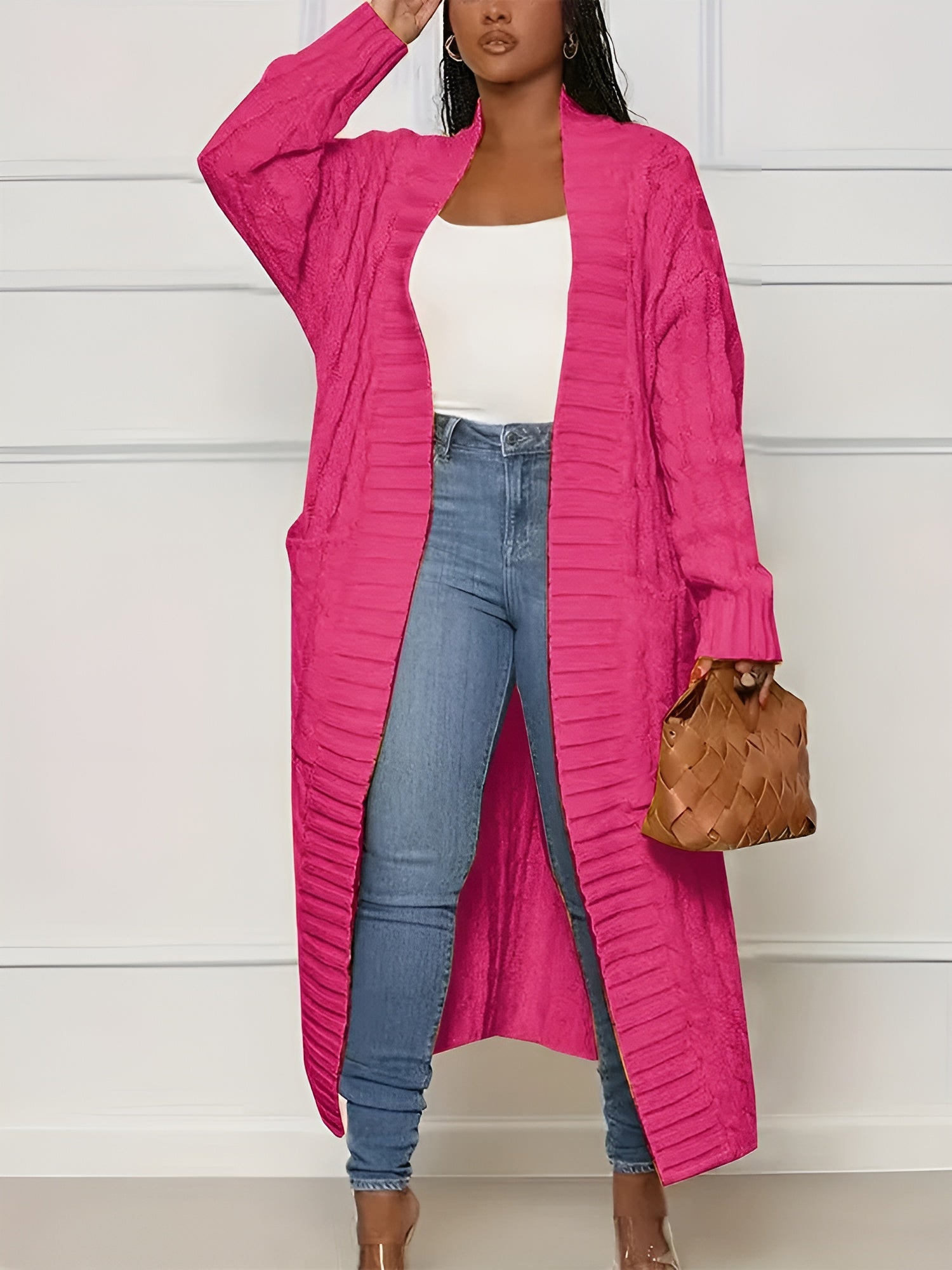 Elegante Damenjacke Lang Gestickt - IdealeKleiden